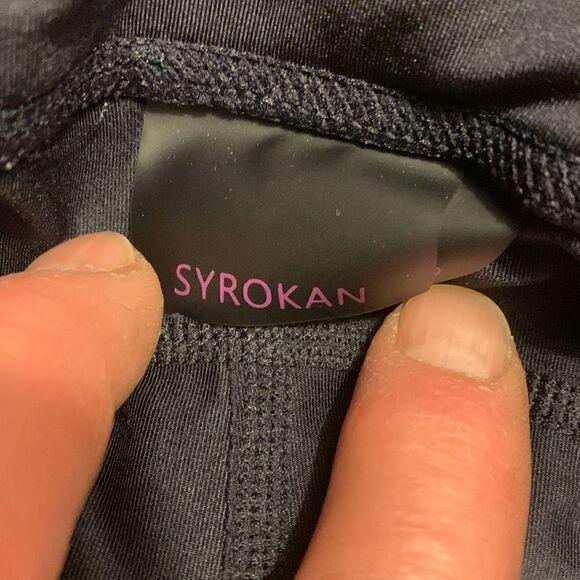 SYROKAN, leggings,  size OO, mesh legs, tie waist with 2 pockets, like new - Picture 2 of 7
